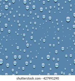 Water transparent drops seamless pattern.