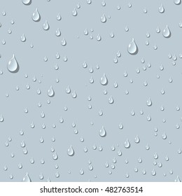 Water transparent drops seamless pattern.