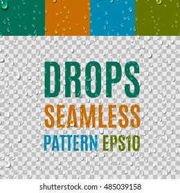 Water transparent drops seamless pattern.