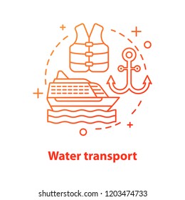 Water transport concept icon. Sailing idea thin line illustration. Sailboats. Vector isolated outline drawing