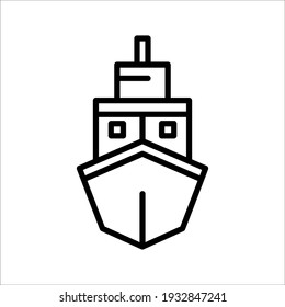 Water transport, cruise ship icon. Simple vector boat icons for ui and ux, website or mobile application on white background. color editable