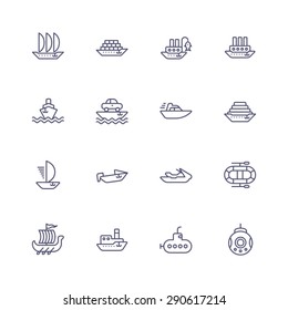 Water transport icons