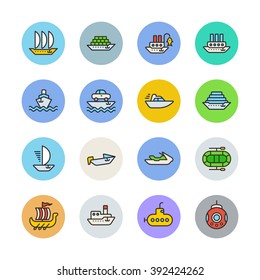 Water transport icons