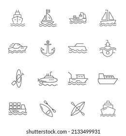 Water Transport  icons set . Water Transport  pack symbol vector elements for infographic web