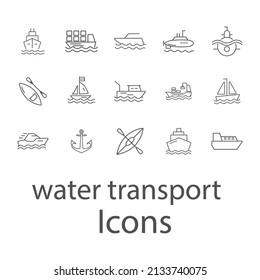 Water Transport  icons set . Water Transport  pack symbol vector elements for infographic web