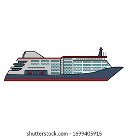 Water transport, Modern amazing cruise ship, vacation vector