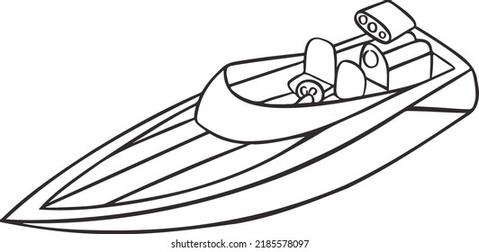 speed boat drawing for kids