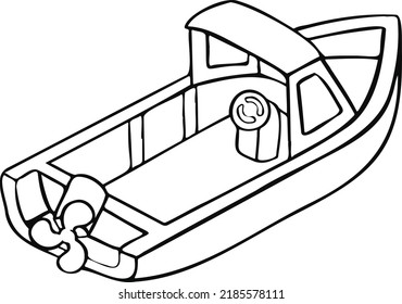 Water transport, motorboat, speedboat vector