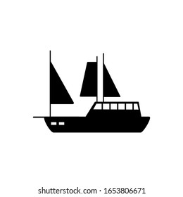 Water transport, sailing ship icon. Simple vector boat icons for ui and ux, website or mobile application