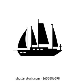 Water transport, sailing ship icon. Simple vector boat icons for ui and ux, website or mobile application