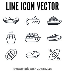 water transportation set icon symbol template for graphic and web design collection logo vector illustration