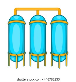 Water treatment for beer production icon in cartoon style isolated on white background. Production of alcohol symbol