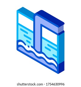 Water Treatment Big Tank With Ladder Vector Icon Sign isometric color isolated symbol illustration