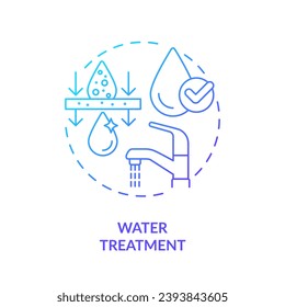 Water treatment blue gradient concept icon. Quality improvement. Liquid sources management abstract idea thin line illustration. Isolated outline drawing