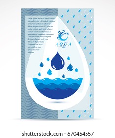 Water Treatment Company Advertising Flyer. Global Water Circulation Conceptual Design, Blue Planet.