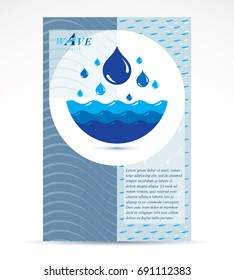 Water Treatment Company Advertising Flyer. Global Water Circulation Conceptual Design, Blue Planet.