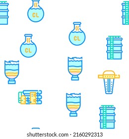 Vector de colección de filtros de tratamiento de agua Ilustración de la línea de color del patrón sin inconvenientes