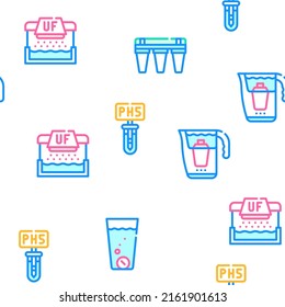 Vector de colección de filtros de tratamiento de agua Ilustración de la línea de color del patrón sin inconvenientes