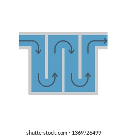 Water treatment and water filter icon.