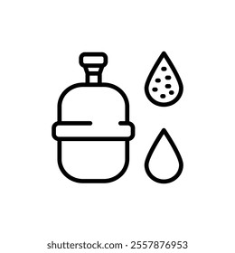 Water treatment line icon. Filtration process. Osmosis and desalination. Potable water. Isolated vector outline illustrations. Customizable symbol.