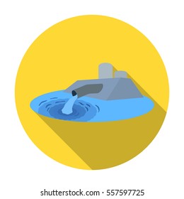 Water treatment plant icon in flat style isolated on white background. Water filtration system symbol stock vector illustration.