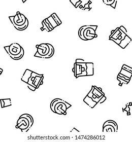 Water Treatment Seamless Pattern Vector. Filter And Cleaning System Water Treatment Elements From Microbe Germs. Illustration