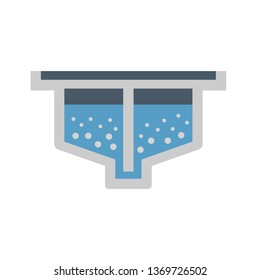 Water Treatment Tank And Sediment Icon.