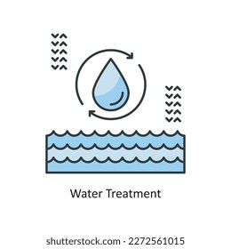 Water Treatment Vector Filled Outline Icon Design illustration. Ecology Symbol on White background EPS 10 File