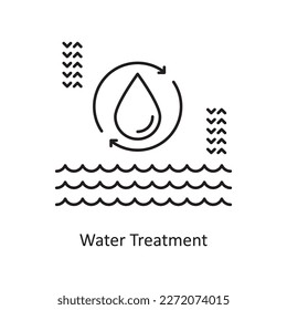 Water Treatment Vector Outline Icon Design illustration. Ecology Symbol on White background EPS 10 File