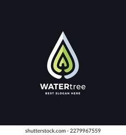 Water Tree Logo Vector Icon Illustration