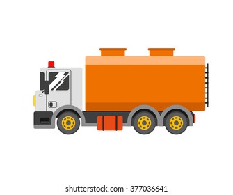 Water truck. liquid truck delivery. Vector tanker truck. 