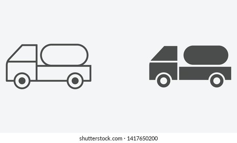 Water truck vector icon sign symbol