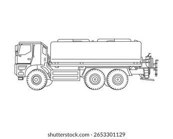 Water truck,Tank truck icon,protection of the environment,Dust removal,Side strokes,Vector simple flat graphic illustration,Isolated object on a white background.