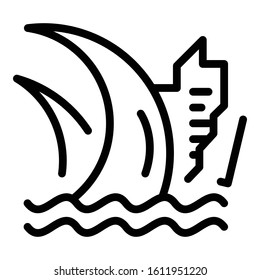 Water tsunami icon. Outline water tsunami vector icon for web design isolated on white background