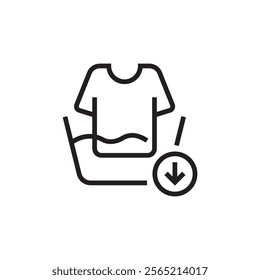 water tub with shirt icon outline eps stroke editable