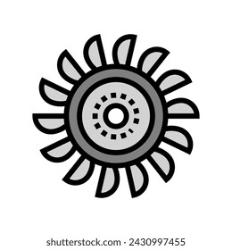 water turbine blades hydroelectric power color icon vector. water turbine blades hydroelectric power sign. isolated symbol illustration
