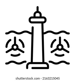 Un vector de doodle de turbina de agua 

