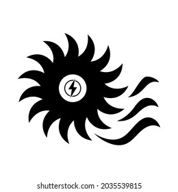 Water Turbine Icon. Black Stencil Design. Vector Illustration.