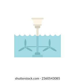 Water turbine icon flat vector. Hydro plant. Station electric isolated