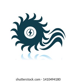 Water Turbine Icon. Shadow Reflection Design. Vector Illustration.