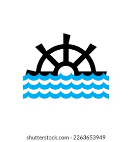 Water turbine spin power vector logo design