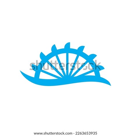 Water turbine spin power vector logo design