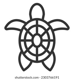 Water turtle  - icon, illustration on white background, outline style