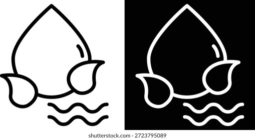 Versión de dos tonos de agua en fondo blanco y negro