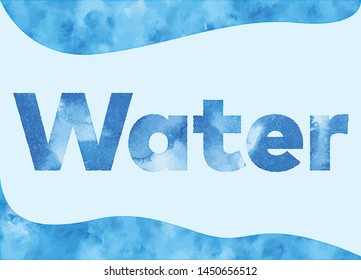 Water typography with blue liquid texture generated with shapes