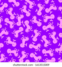 Water unicorn Hippocampus pattern seamless. Mythical animal background . Heraldic beast texture. Sea horse with fishtail ornament