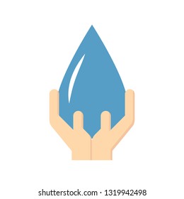 Water usage and hand vector icon design.