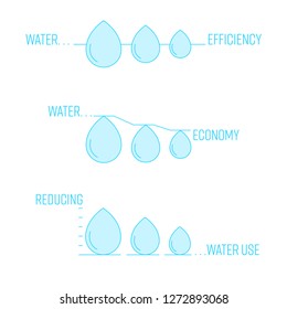 Water use infographic,typographic,icon,symbol. Vector illustration.