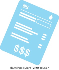 Water Utilities Bill Icon Illustration