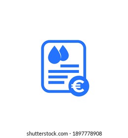Water utility bill icon Royalty Free Vector Image